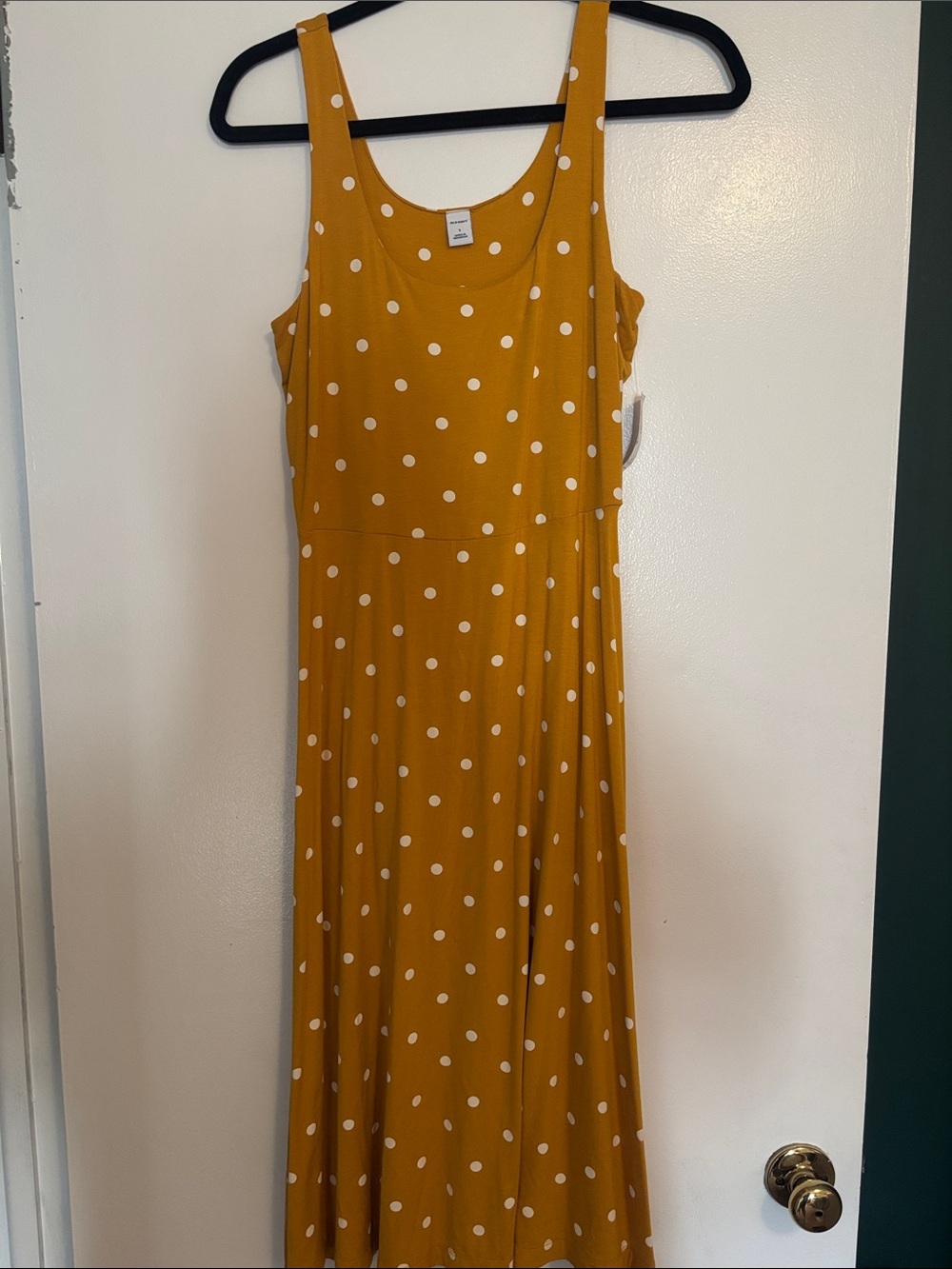 NWT Old Navy Mustard Yellow Polka Dot Dress